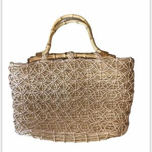 ✨Vintage Bamboo, woven Hand bag✨